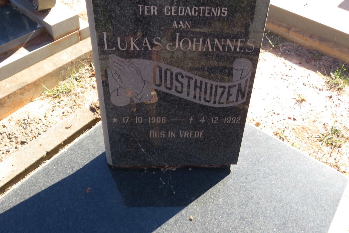 OOSTHUIZEN Lukas Johannes 1906-1992