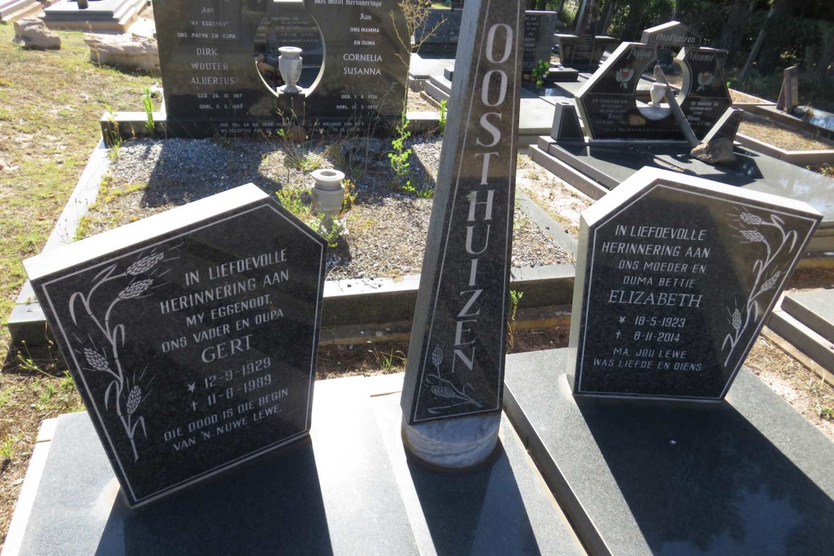 OOSTHUIZEN Gert 1929-1989 &amp; Elizabeth 1923-2014