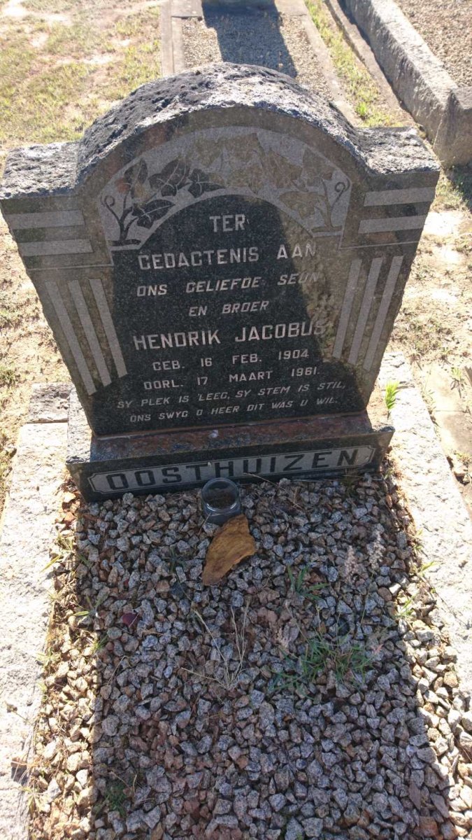 OOSTHUIZEN Hendrik Jacobus 1904-1961