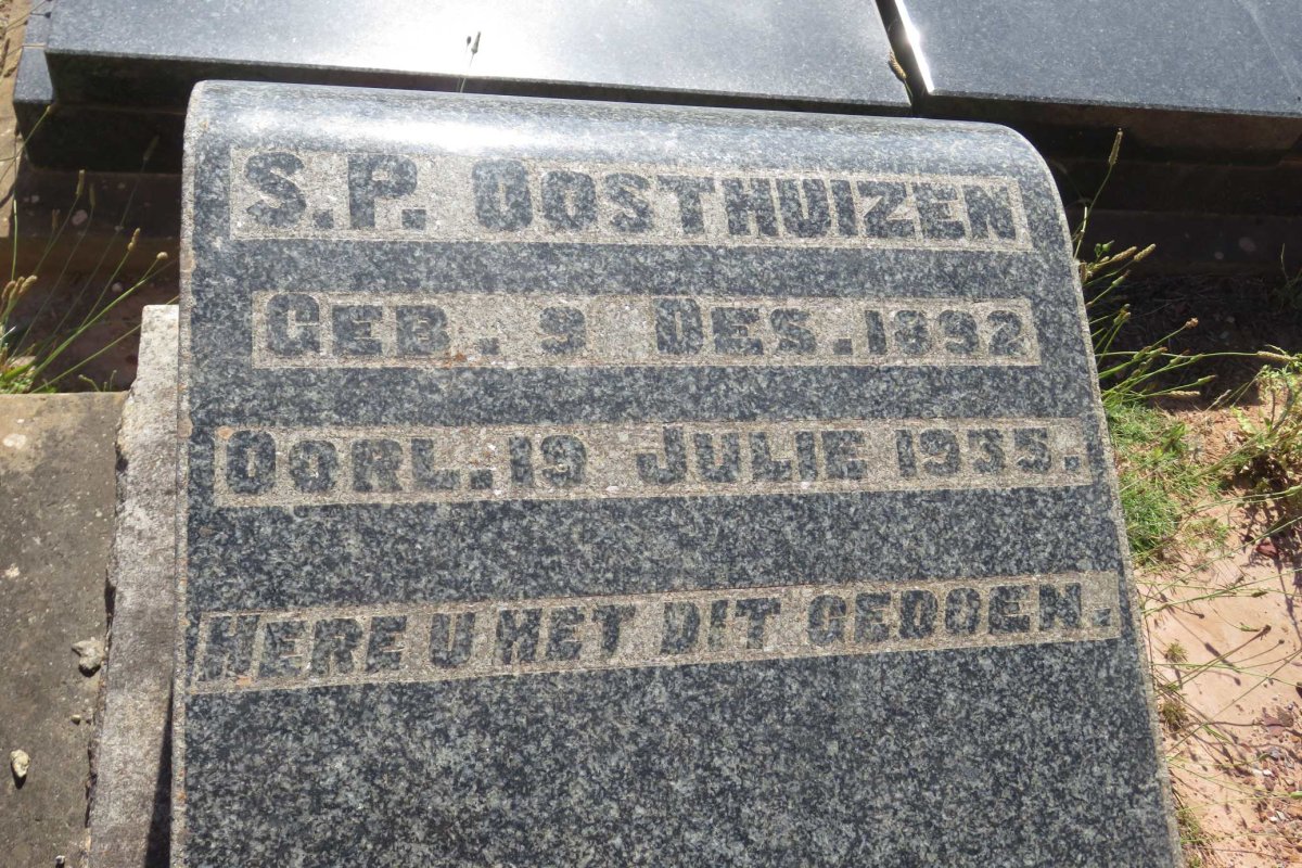 OOSTHUIZEN S.P. 1892-1935