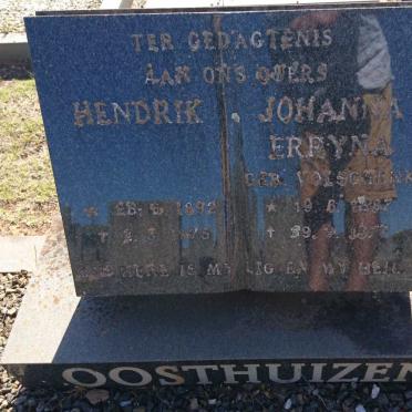 OOSTHUIZEN Hendrik 1892-1975 &amp; Johanna Erryna VOLSCHENK 1887-1977