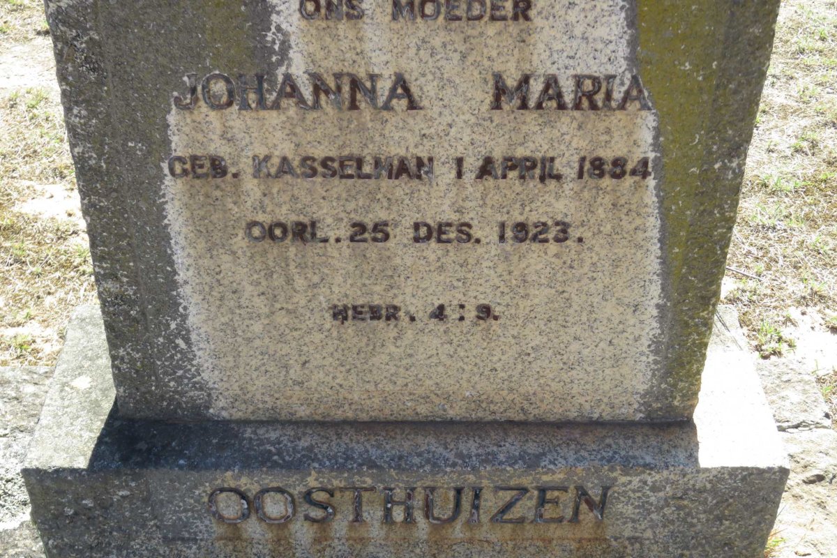 OOSTHUIZEN Johanna Maria nee KASSELMAN 1884-1923