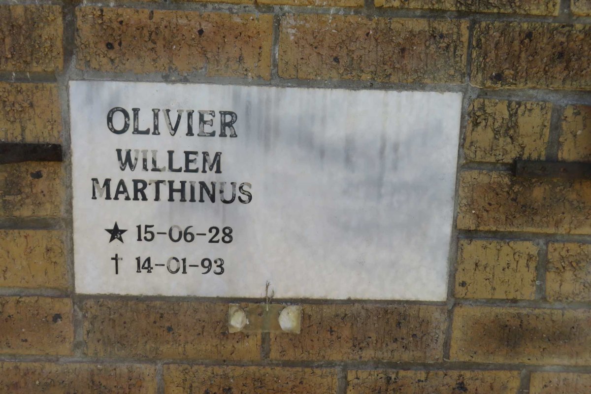OLIVIER Willem Marthinus 1928-1993