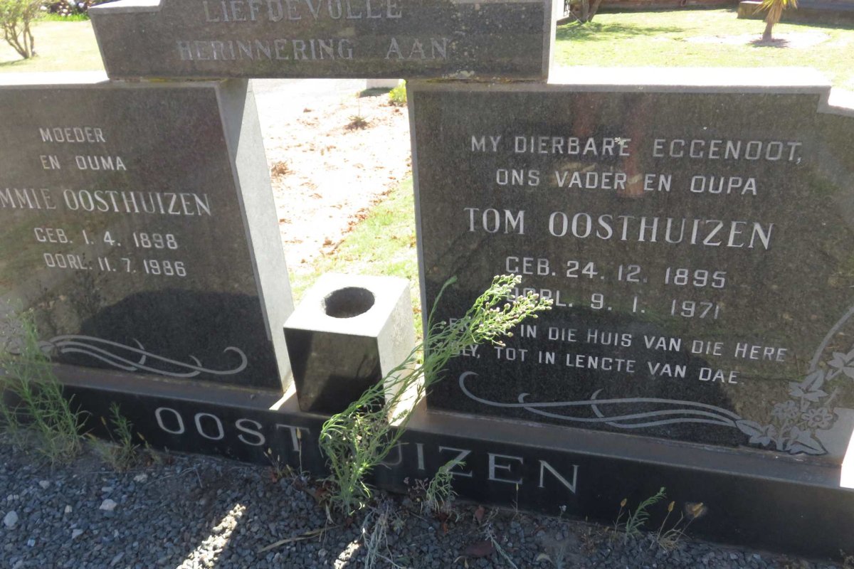 OOSTHUIZEN Tom 1895-1971 &amp; Emmie 1898-1986