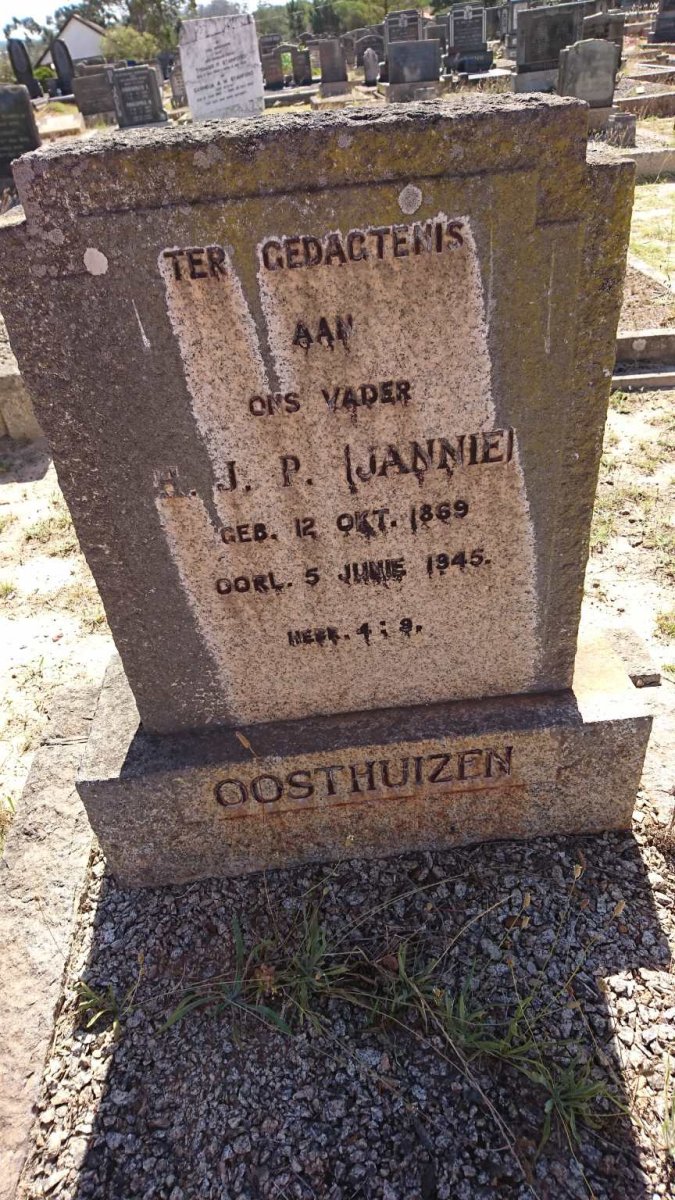 OOSTHUIZEN H.J.P. 1869-1945