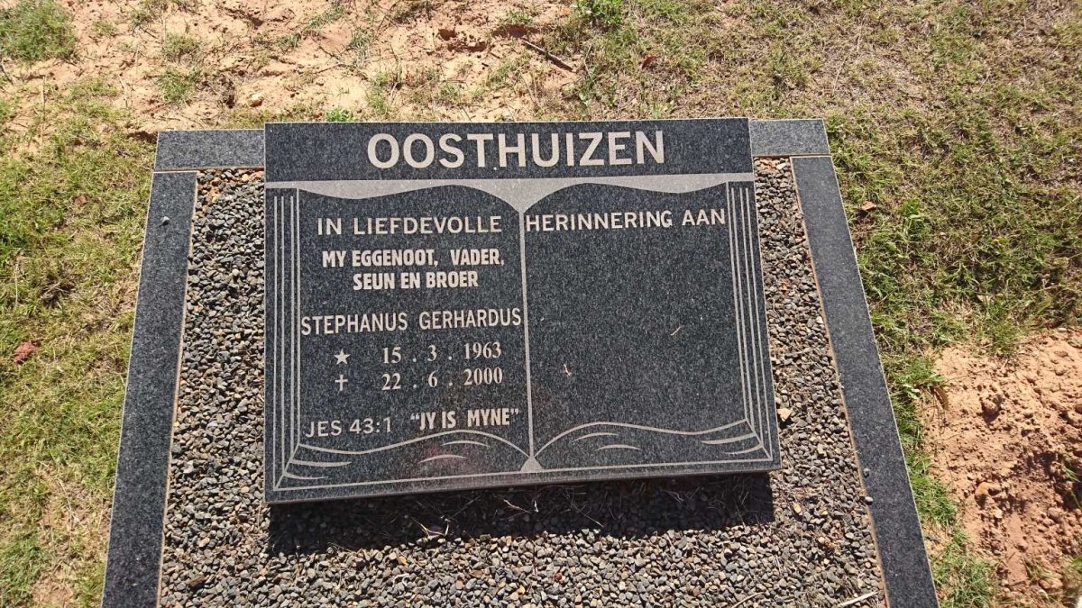 OOSTHUIZEN Stephanus Gerhardus 1963-2000