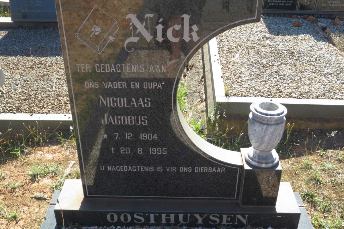 OOSTHUYZEN Nicolaas Jacobus 1904-1995