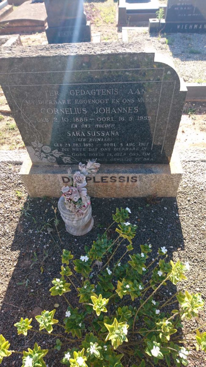 PLESSIS Cornelius Johannes, du 1885-1959 &amp; Sara Sussana PIENAAR 1892-1967