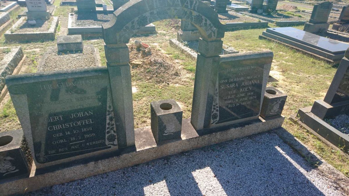 PIENAAR Gert Johan Christoffel 1875-1959 &amp; Susara Johanna KOEN 1891-1970