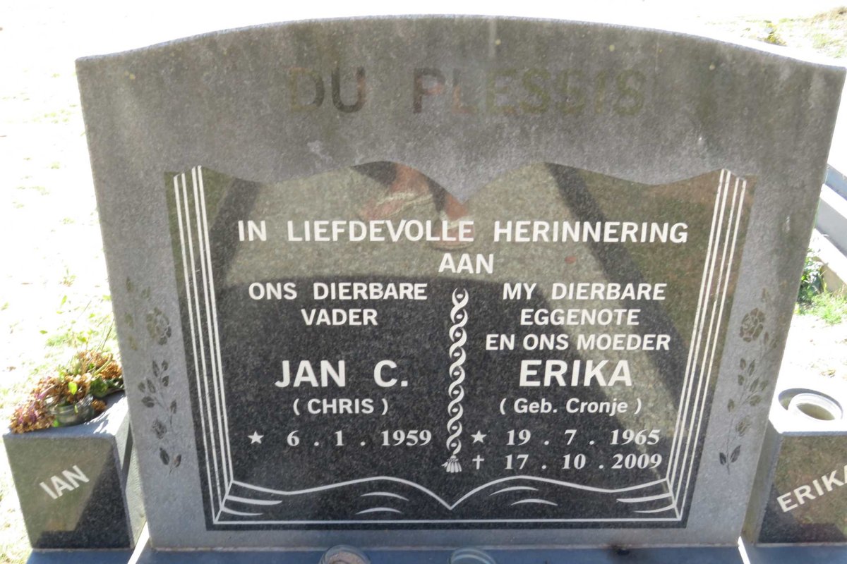 PLESSIS Jan C., du 1959- &amp; Erika CRONJE 1965-2009