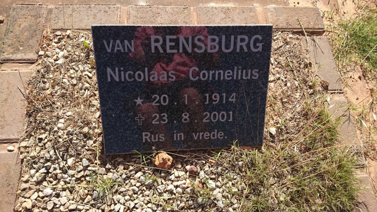 RENSBURG Nicolaas Cornelius, van 1914-2001