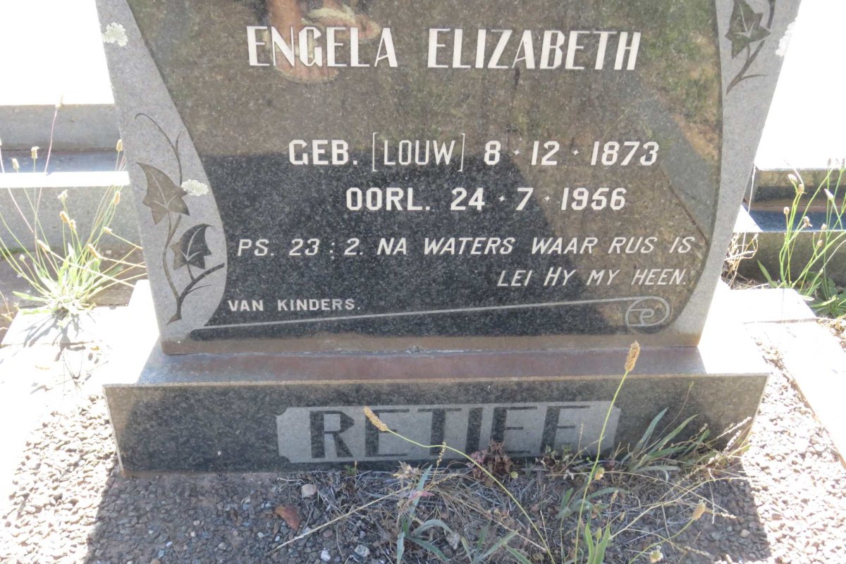 RETIEF Engela Elizabeth nee LOUW 1873-1956