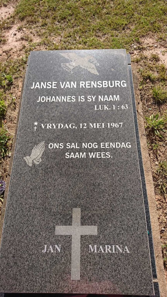 RENSBURG Johannes, Janse van 1967-1967