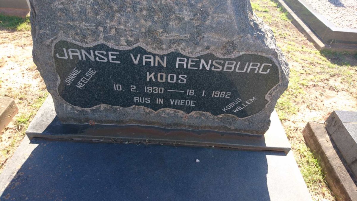 RENSBURG Koos, Janse van 1930-1982