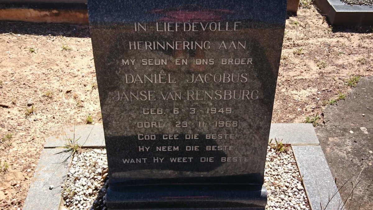 RENSBURG Daniel Jacobus, Janse van 1949-1968