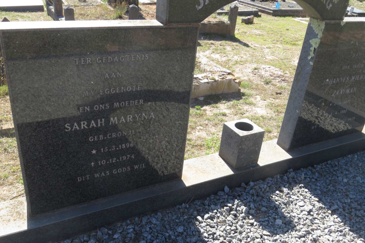 RENSBURG Sarah Maryna, Janse van nee CRONJE 1896-1974