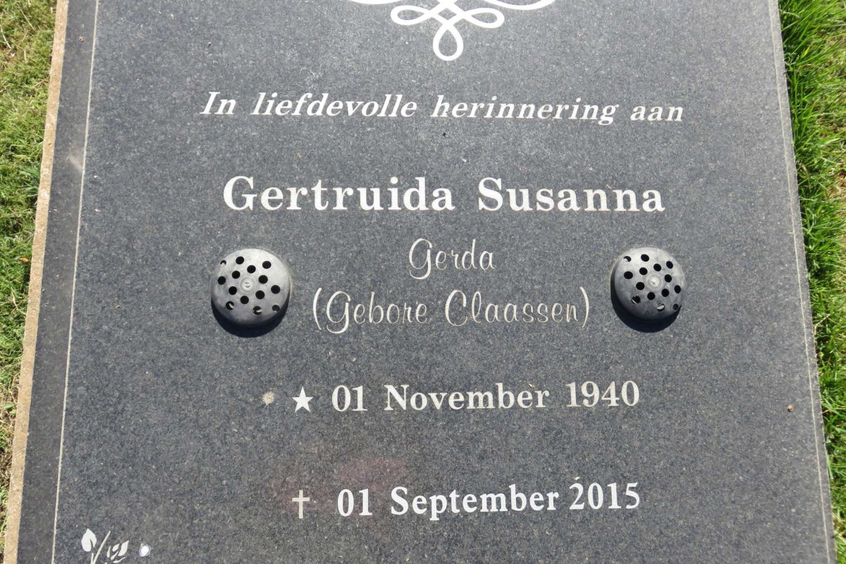 RENSBURG Johan Wilhelm Albertus, Janse van 1935-2010 &amp; Gertruida Susanna CLAASSEN 1940-2015