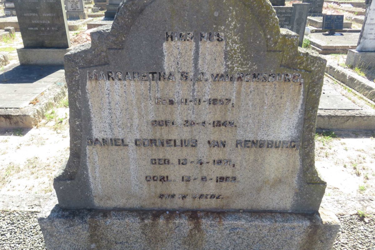 RENSBURG Daniel Cornelius, van 1871-1962 &amp; Margaretha S.J. 1867-1948