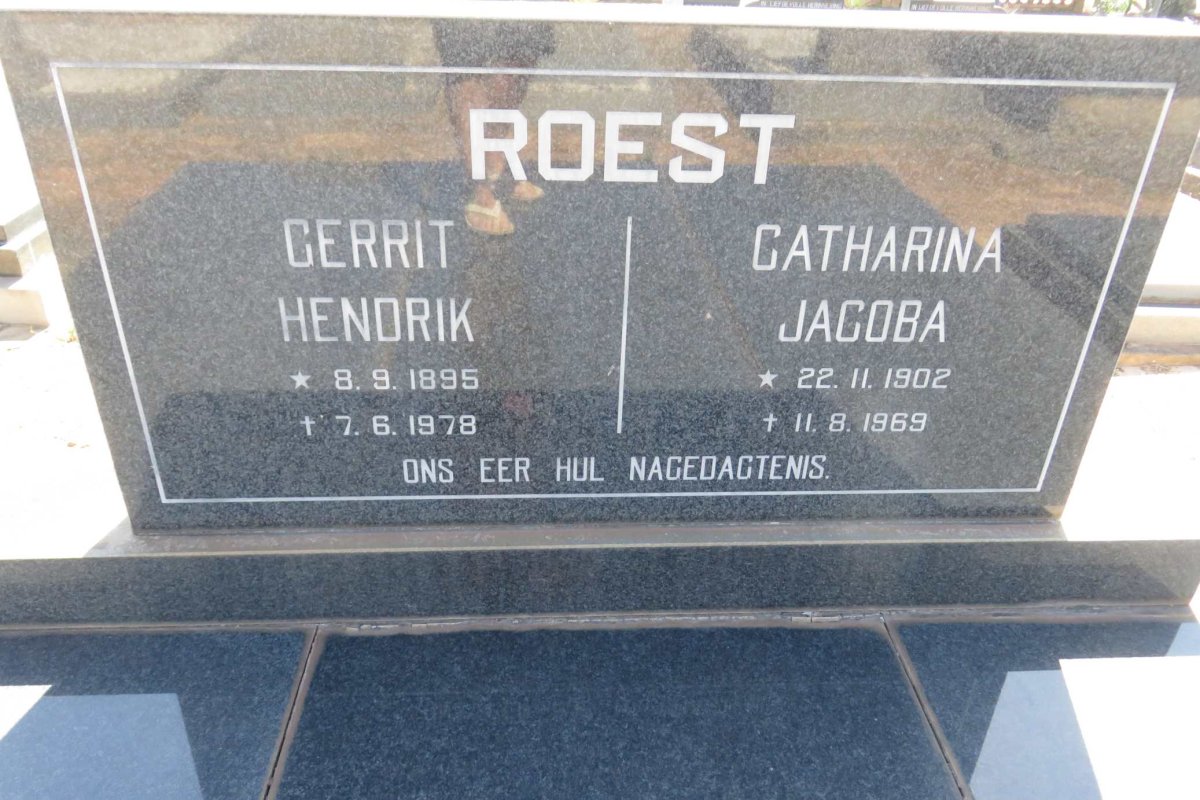 ROEST Gerrit Hendrik 1895-1978 &amp; Catharina Jacoba 1902-1969