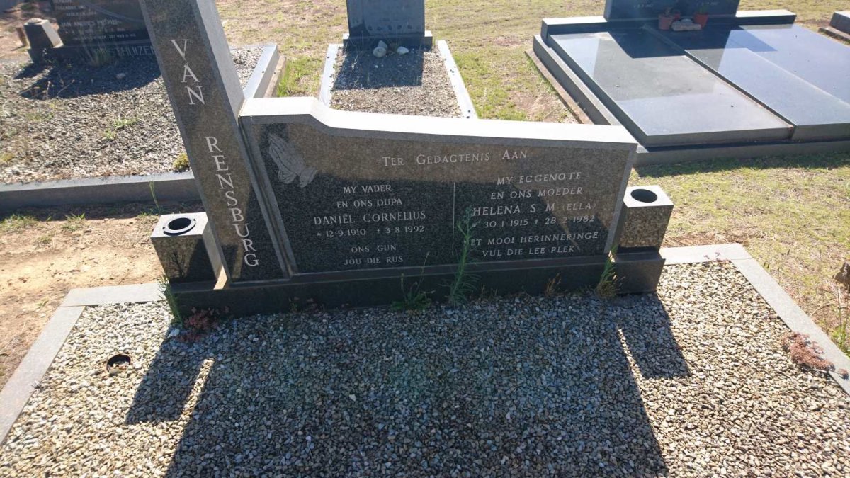 RENSBURG Daniël Cornelius, van 1910-1992 &amp; Helena S.M. 1915-1982