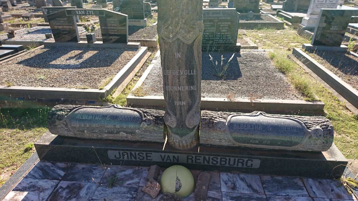 RENSBURG Albertus B., Janse van 1897-1973 &amp; Albertha S. 1905-1986