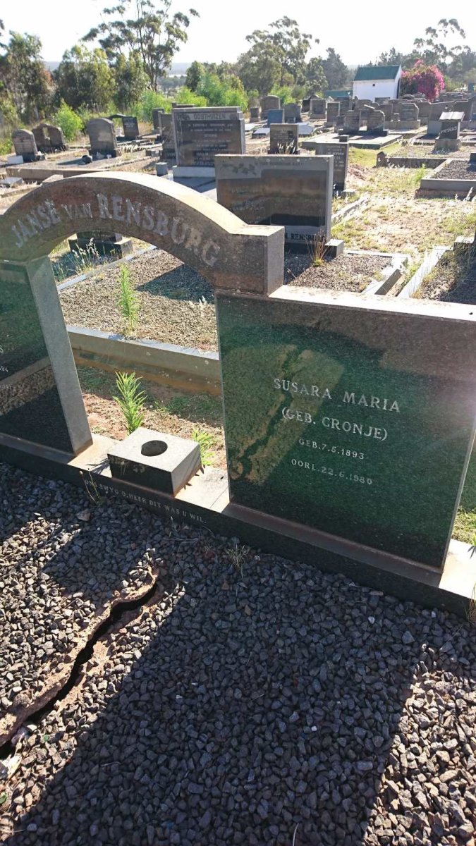 RENSBURG Pieter Johannes, Janse van 1894-1973 &amp; Susara Maria CRONJE 1893-1980