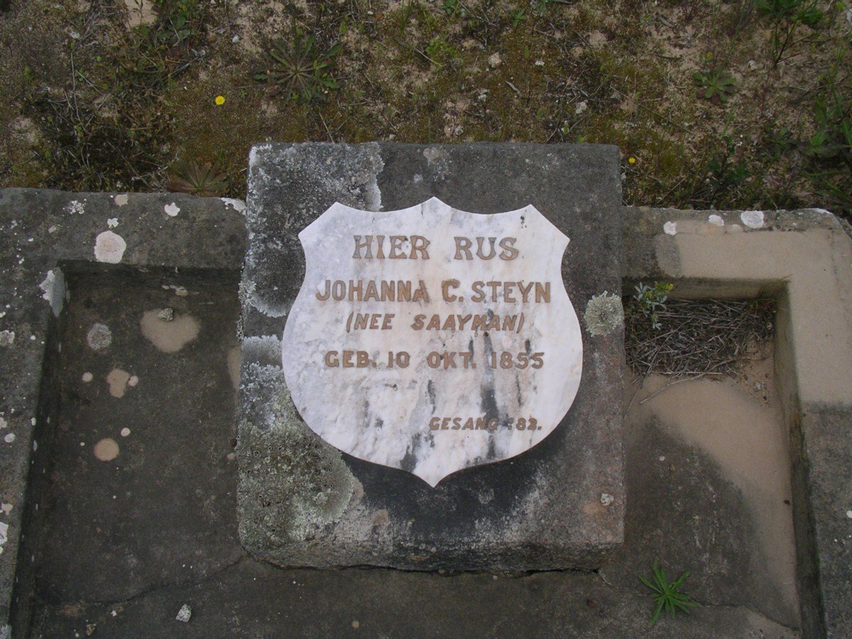 STEYN Johanna C. nee SAAYMAN 1855-
