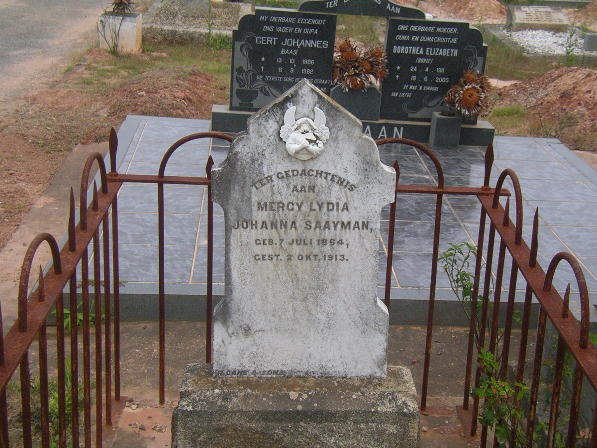 SAAYMAN Mercy Lydia Johanna 1864-1913