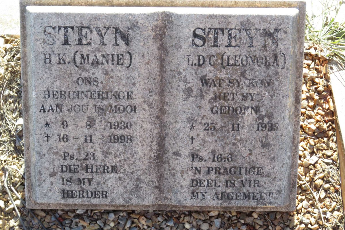 STEYN H.K. 1930-1998 &amp; L.D.C. 1938-