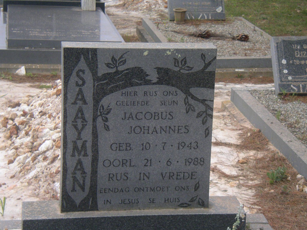 SAAYMAN Jacobus Johannes 1943-1988