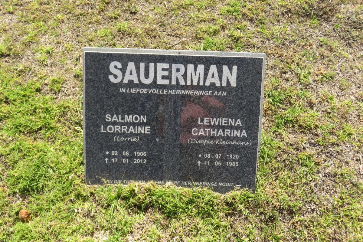 SAUERMAN Salmon Lorraine 1906-2012 &amp; Lewiena Catharina 1920-1985