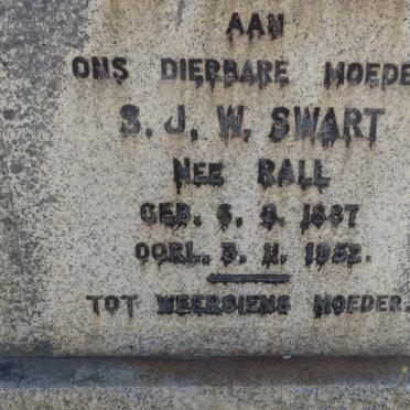 SWART S.J.W. nee BALL 1887-1952