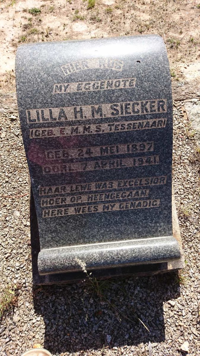 SIECKER Lilla H.M. nee E.M.M.S. TESSENAAR 1897-1941