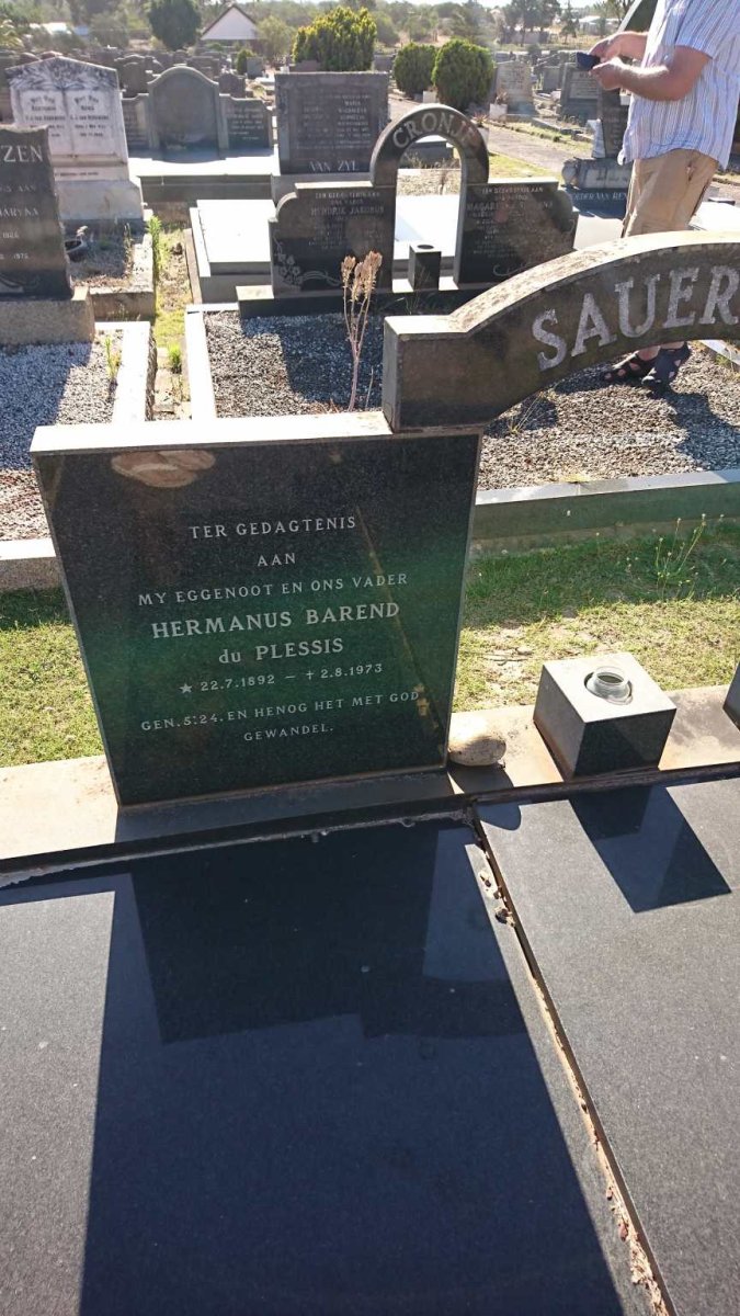 SAUERMAN Hermanus Barend du Plessis 1892-1973