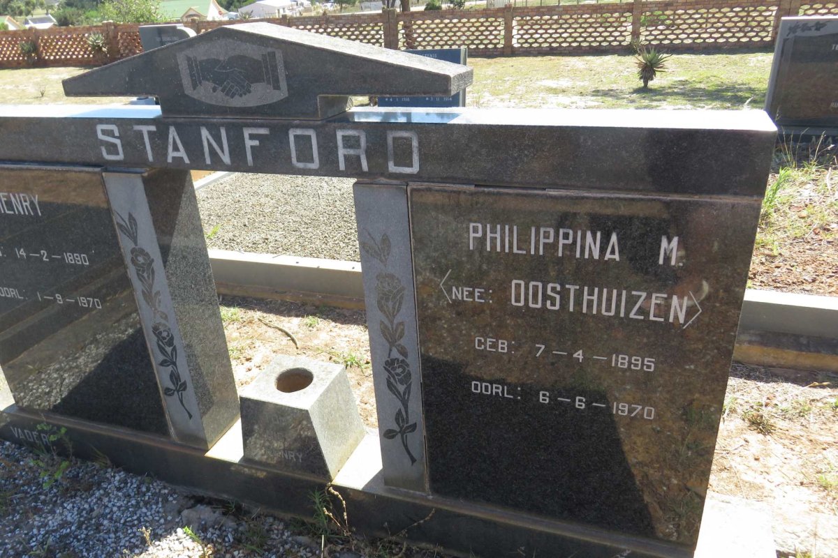 STANFORD Henry 1890-1970 &amp; Philippina M. OOSTHUIZEN 1895-1970
