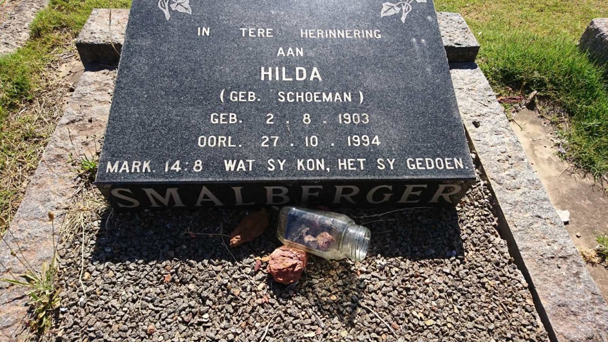 SMALBERGER Hilda nee SCHOEMAN 1903-1994