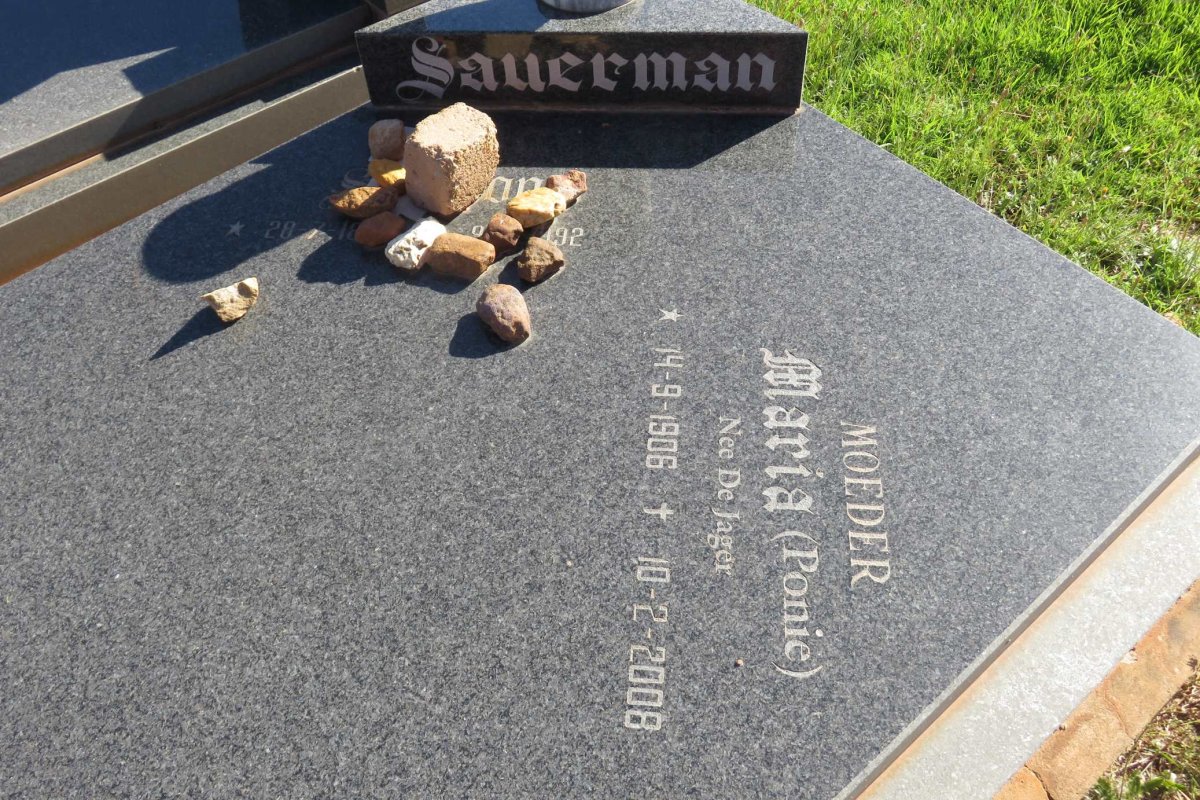 SAUERMAN Maria nee DE JAGER 1906-2008 :: SAUERMAN S. 18??-1992