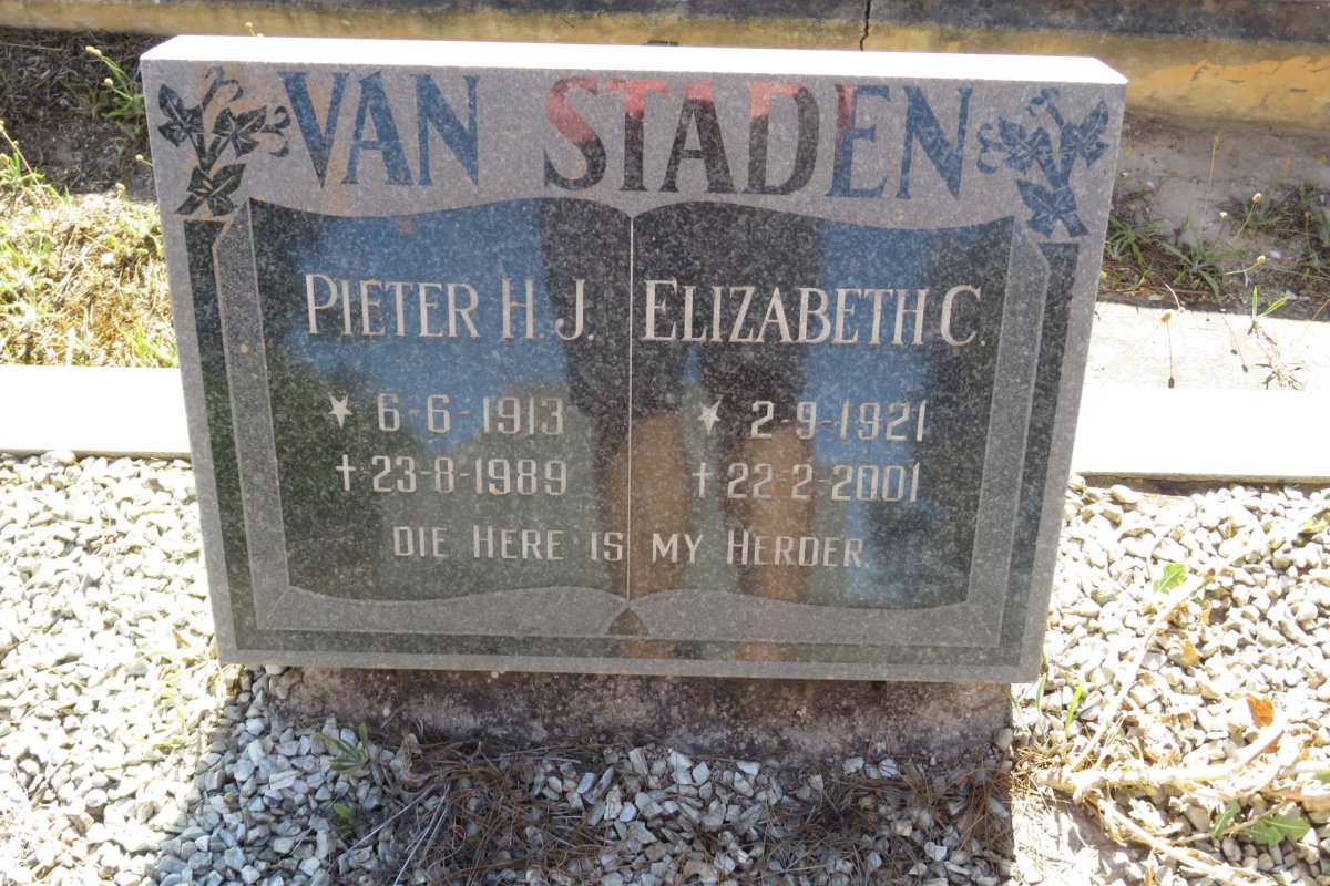 STADEN Pieter H.J., van 1913-1989 &amp; Elizabeth C. 1921-2001