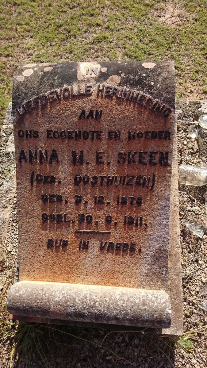 SKEEN Anna M.E. nee OOSTHUIZEN 1876-1911