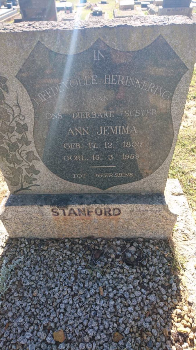 STANFORD Ann Jemima 1899-1959