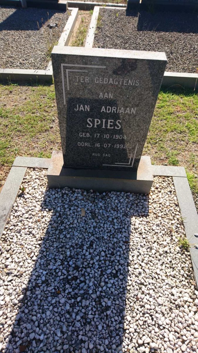 SPIES Jan Adriaan 1904-1992
