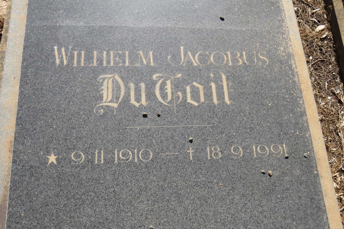 TOIT Wilhelm Jacobus, du 1910-1991