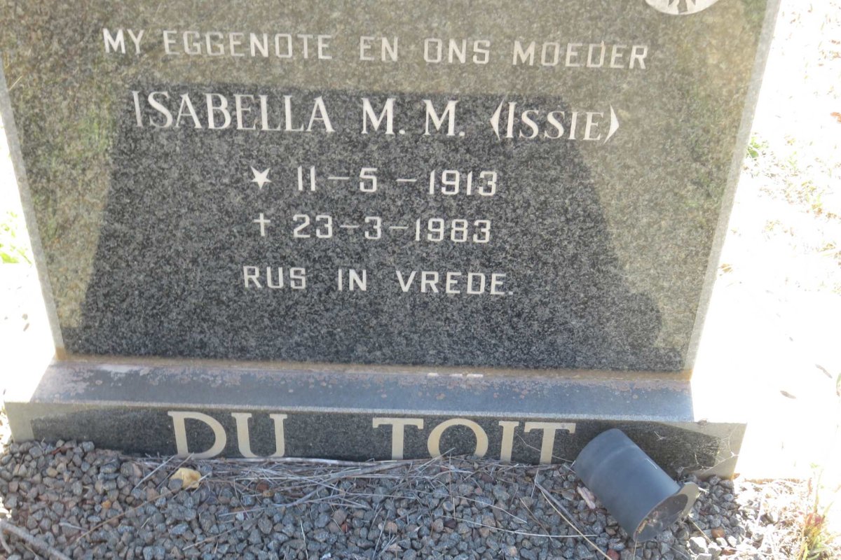 TOIT Isabella M.M., du 1913-1983
