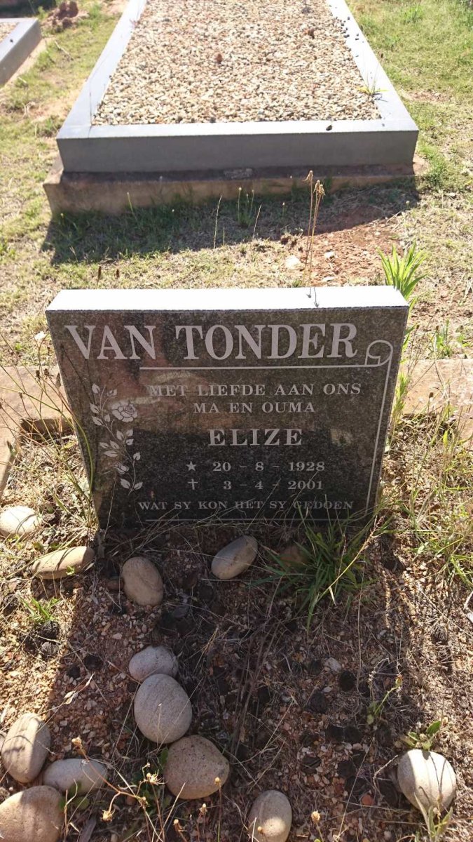 TONDER Elize, van 1928-2001
