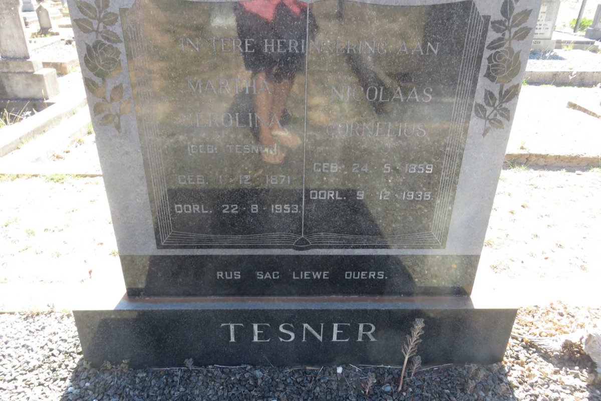 TESNER Nicolaas Cornelius 1859-1936 &amp; Martha Gerolina TESNER 1871-1953