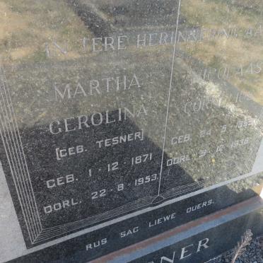 TESNER Nicolaas Cornelius 1859-1936 &amp; Martha Gerolina TESNER 1871-1953