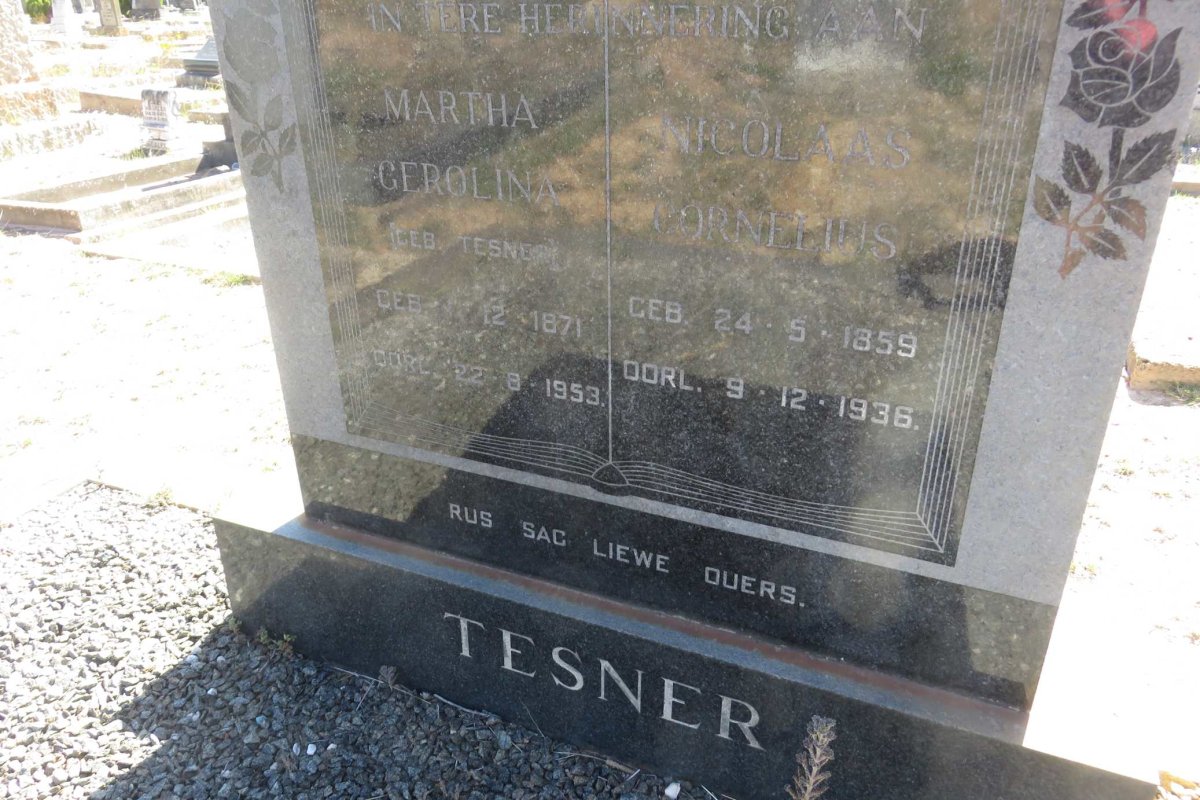 TESNER Nicolaas Cornelius 1859-1936 &amp; Martha Gerolina TESNER 1871-1953