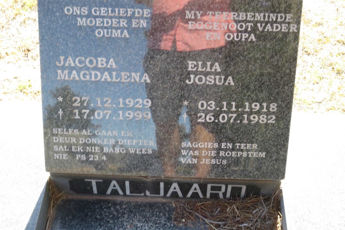 TALJAARD Elia Josua 1918-1982 &amp; Jacoba Magdalena 1929-1999