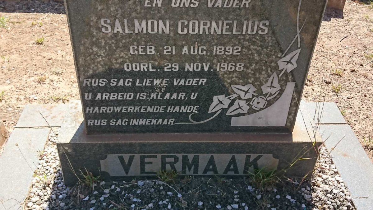 VERMAAK Salmon Cornelius 1892-1968