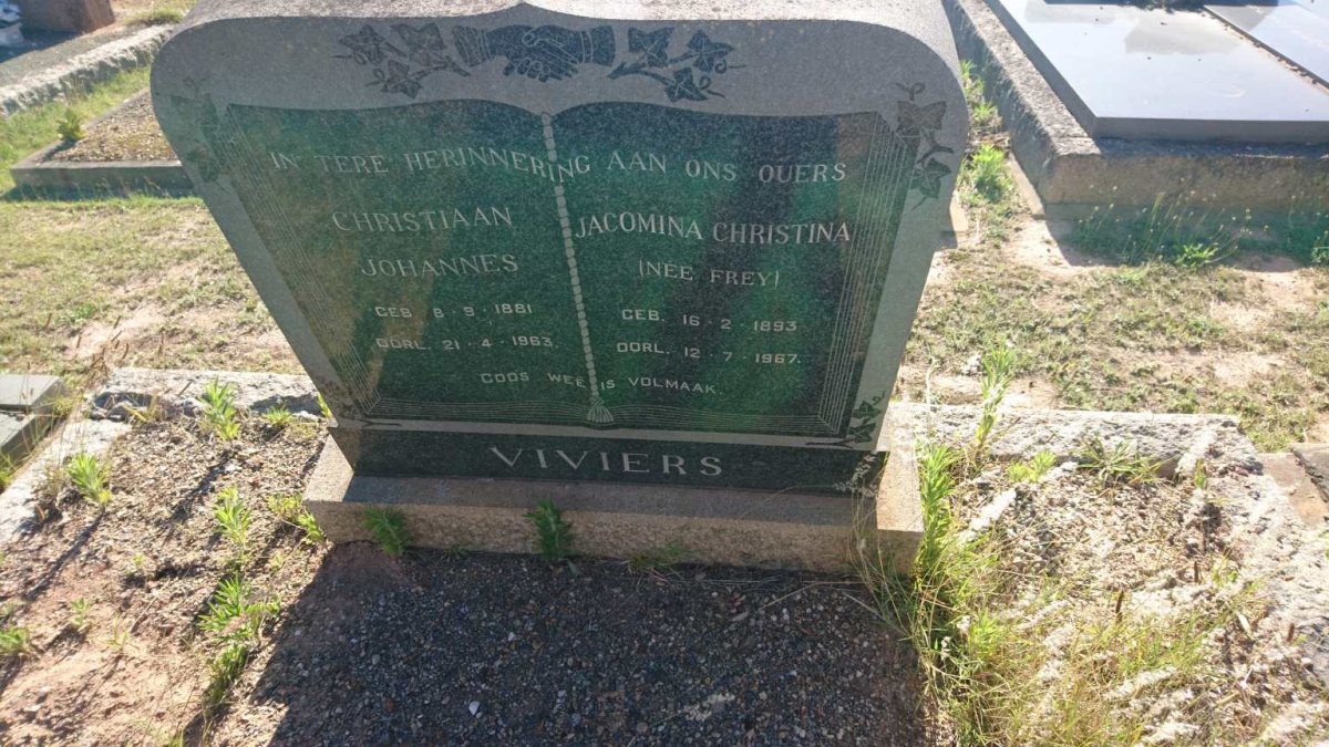 VIVIERS Christiaan Johannes 1881-1963 &amp; Jacomina Christina FREY 1893-1967